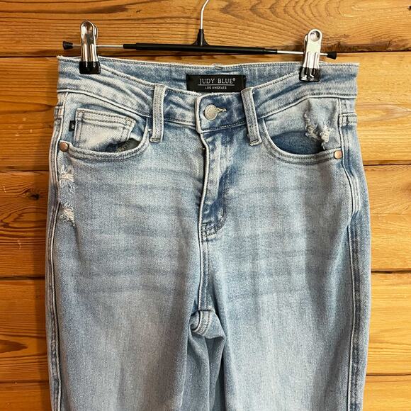 Judy Blue Star Struck Mid Rise Cuff Boyfriend Jeans Size 1/25 - Picture 4 of 8